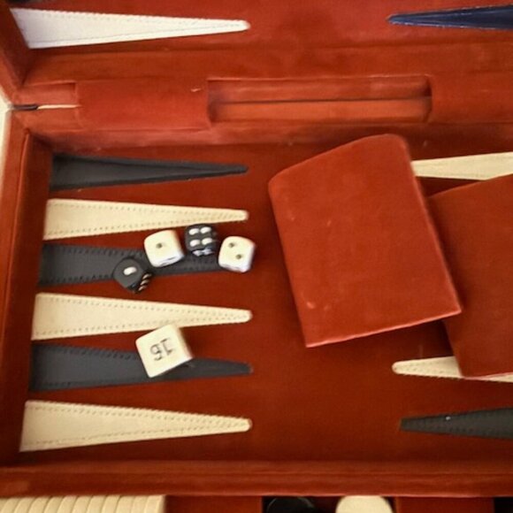 Vintage VELVET  Traveling Backgammon Game - Picture 3 of 5